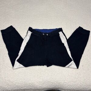 Armani Exchange Men Blue Waffle Knit Jogger Sweatpants